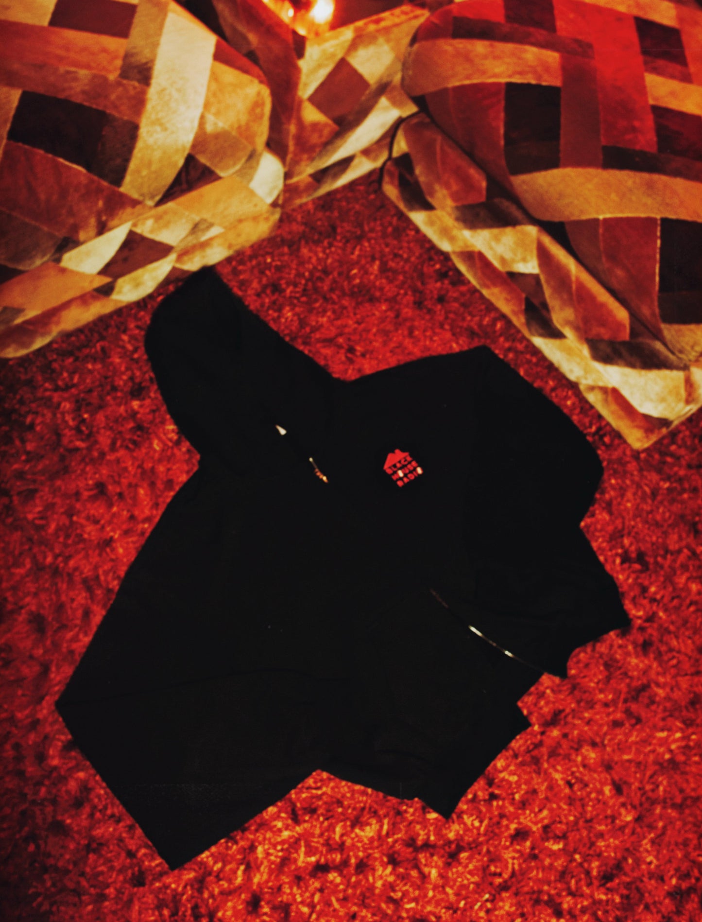 Embroidered Zip-Up Hoodie (Hazelnut & Black)